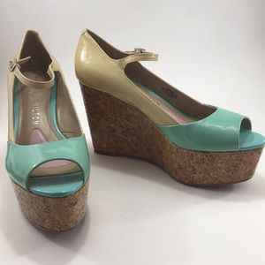 Paris Hilton Wedges Two Toned Size 7